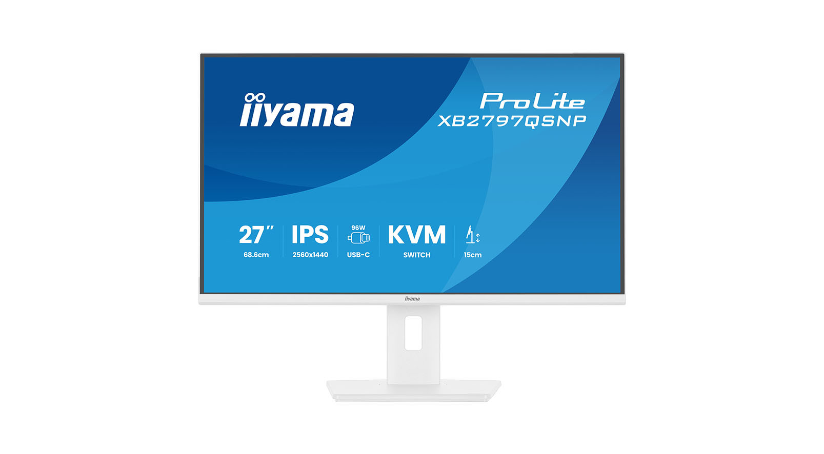 iiyama ProLite XB2797QSNP-W1 Monitor HD de 27" con estación de acoplamiento USB-C, conmutador KVM y conexión LAN iiyama-ProLite-XB2797QSNP-W1-27-inch-HD-monitor-met-USB-C-dockingstation-KVM-switch-en-LAN