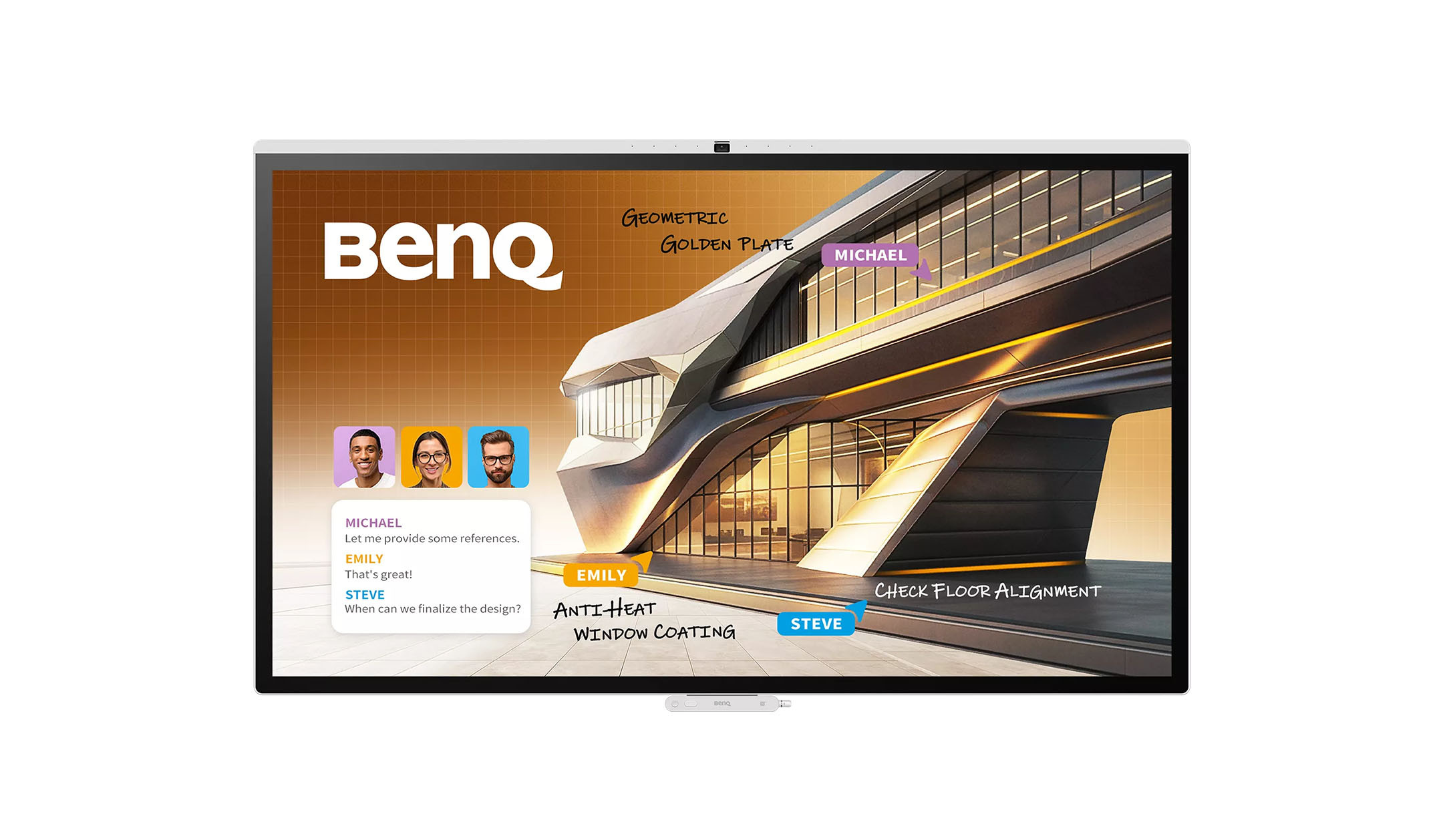 BenQ-CP5505-Board-4K-55-inch-interactief-scherm-met-ingebouwde-camera-voor-moderne-vergaderingen