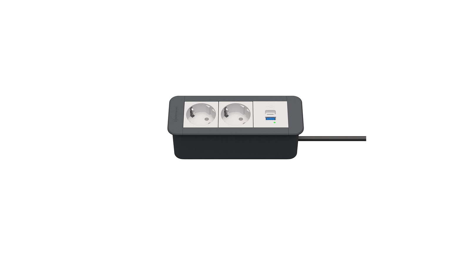 Kindermann CablePort Office frame 3f 2xStr1xUSBPD Tischanschlussfeld 3-fach mit USB PD Kindermann-CablePort-Office-frame-3f-2xStr1xUSBPD-Tischanschlussfeld-3-fach-mit-USB-PD