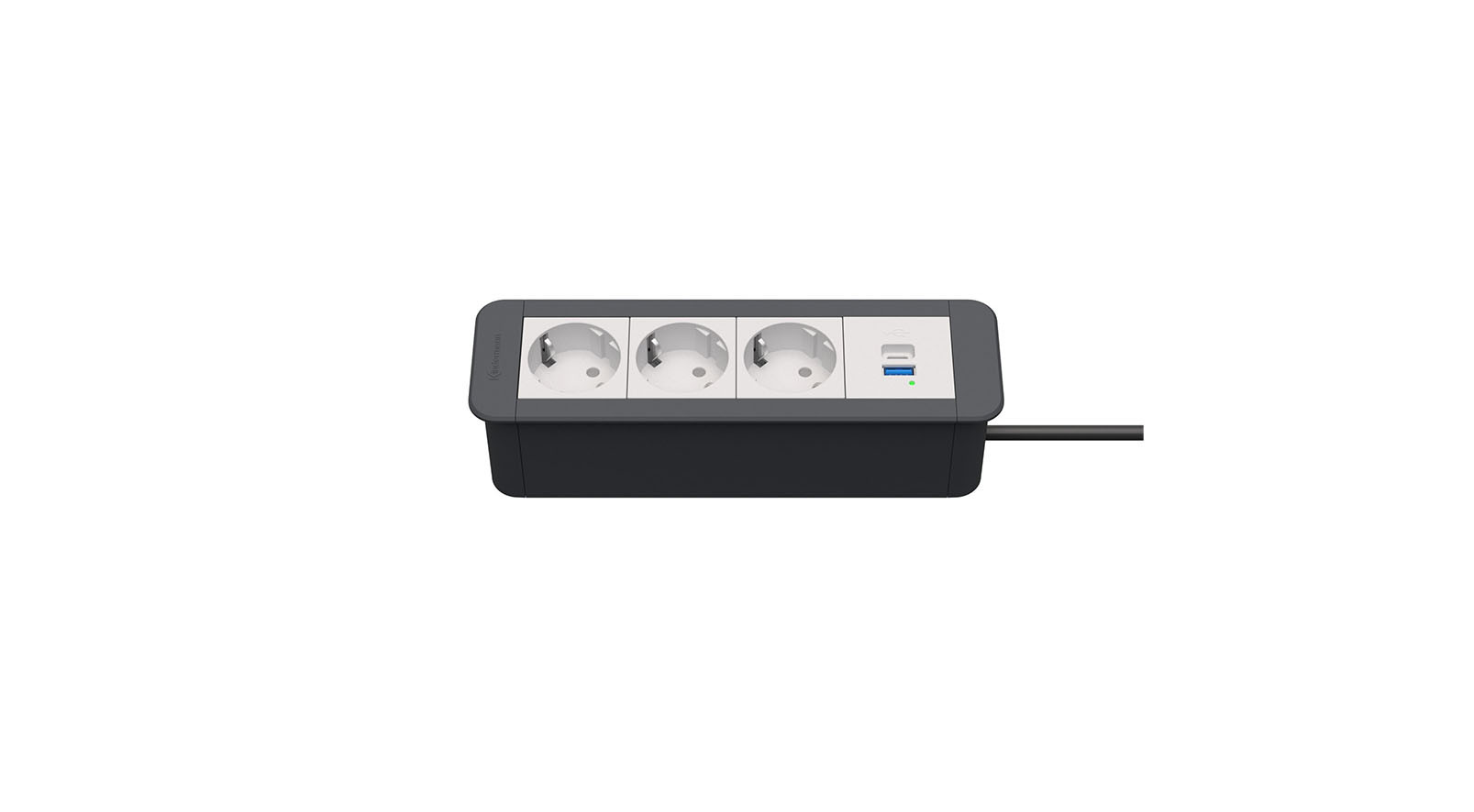 Kindrmann CablePort Office frame 4f 3xStr1xUSBPD Tischanschlussfeld 4-fach mit USB PD Kindrmann-CablePort-Office-frame-4f-3xStr1xUSBPD-Tischanschlussfeld-4-fach-mit-USB-PD