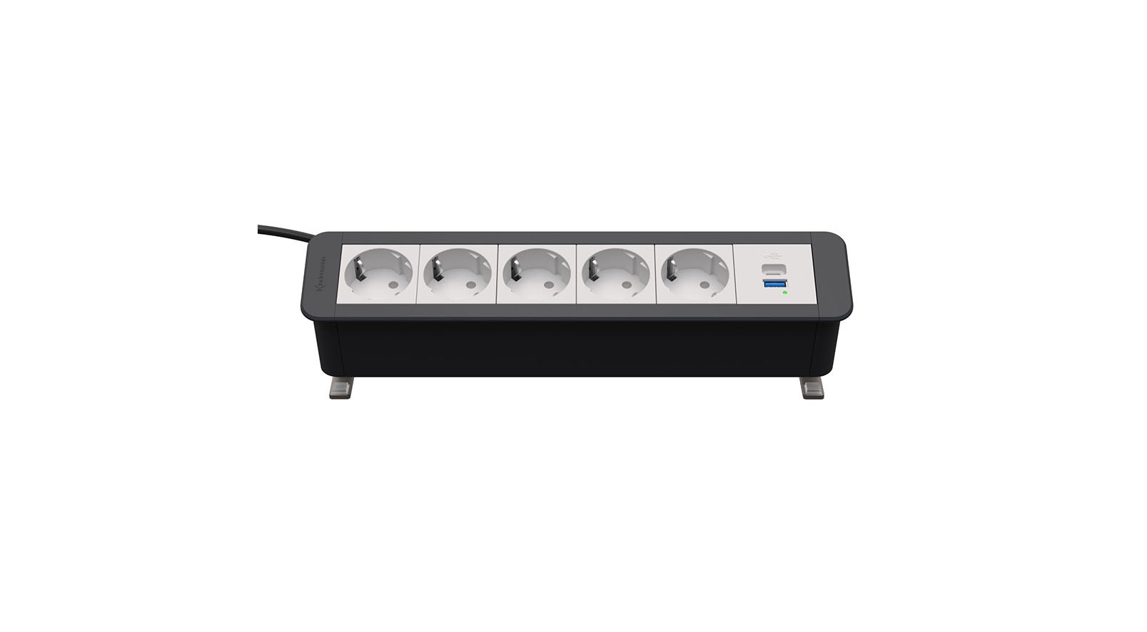 Kindermann CablePort Office desk 6f 5xStr1xUSBA/C Tischanschlussfeld 6-fach (5x Strom, 1x Dual-USB) Kindermann-CablePort-Office-desk-6f-5xStr1xUSBA-C-Tischanschlussfeld-6-fach-5x-Strom-1x-Dual-USB
