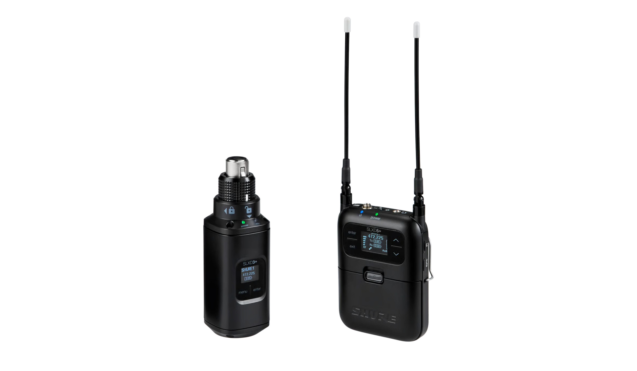 Shure SLXD35+ Mobiles digitales Drahtlossystem mit SLXD3+ Aufstecksender, Frequenzband: S50 Shure-SLXD35-Mobiles-digitales-Drahtlossystem-mit-SLXD3-Aufstecksender-Frequenzband-S50