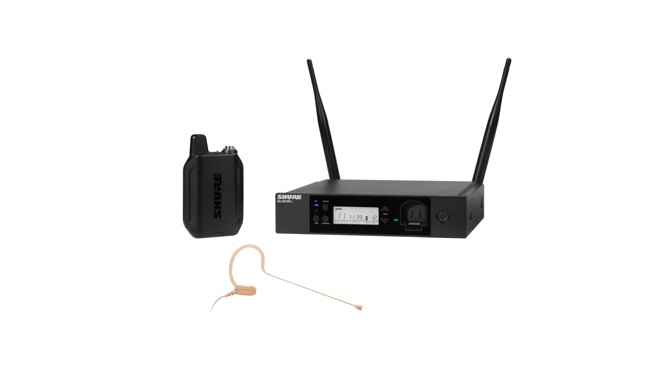 Shure-GLXDR-Digitales-Funksystem-mit-MX153-Ohrbugel-Mikrofon-zur-Rackmontage-Frequenzversion-Z4