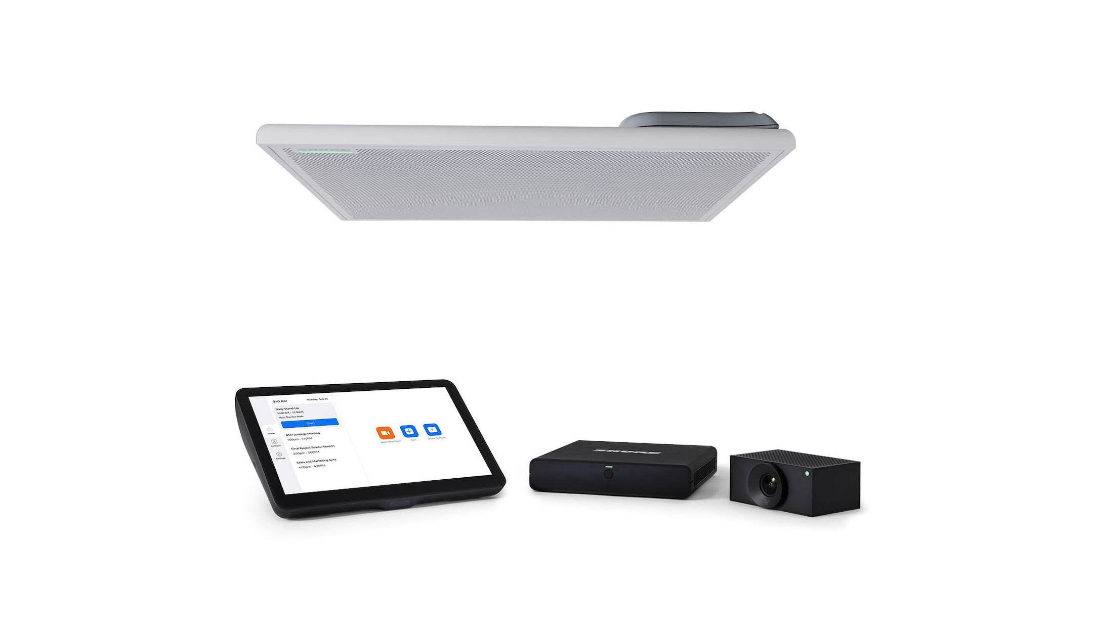 Shure IntelliMix™ Room Kit 50 IMXRK50Z Videokonferenzsystem, 1920 x 1080 Full HD, 20,3 MP, 92° Shure-IntelliMixTM-Room-Kit-50-IMXRK50Z-mit-Zoom-Zertifizierung-fur-mittelgrosse-Raume