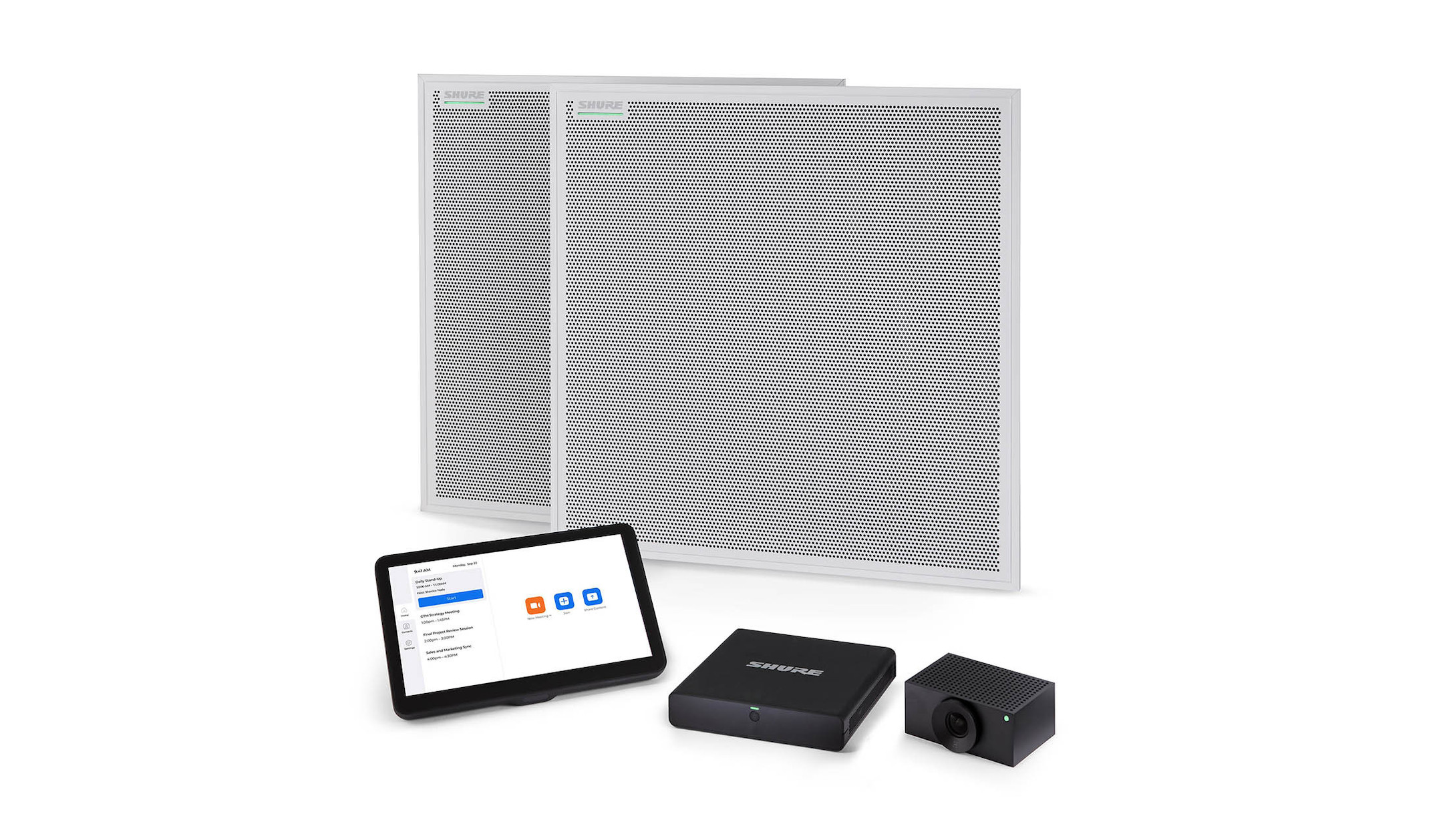 Shure IntelliMix™ Room Kit 70 IMXRK70Z Videokonferenzsystem, 1920 x 1080 Full HD, 20,3 MP, 92° Shure-IntelliMixTM-Room-Kit-70-IMXRK70Z-mit-Zoom-Zertifizierung-und-zwei-Mikrofonen-fur-grosse-Raume