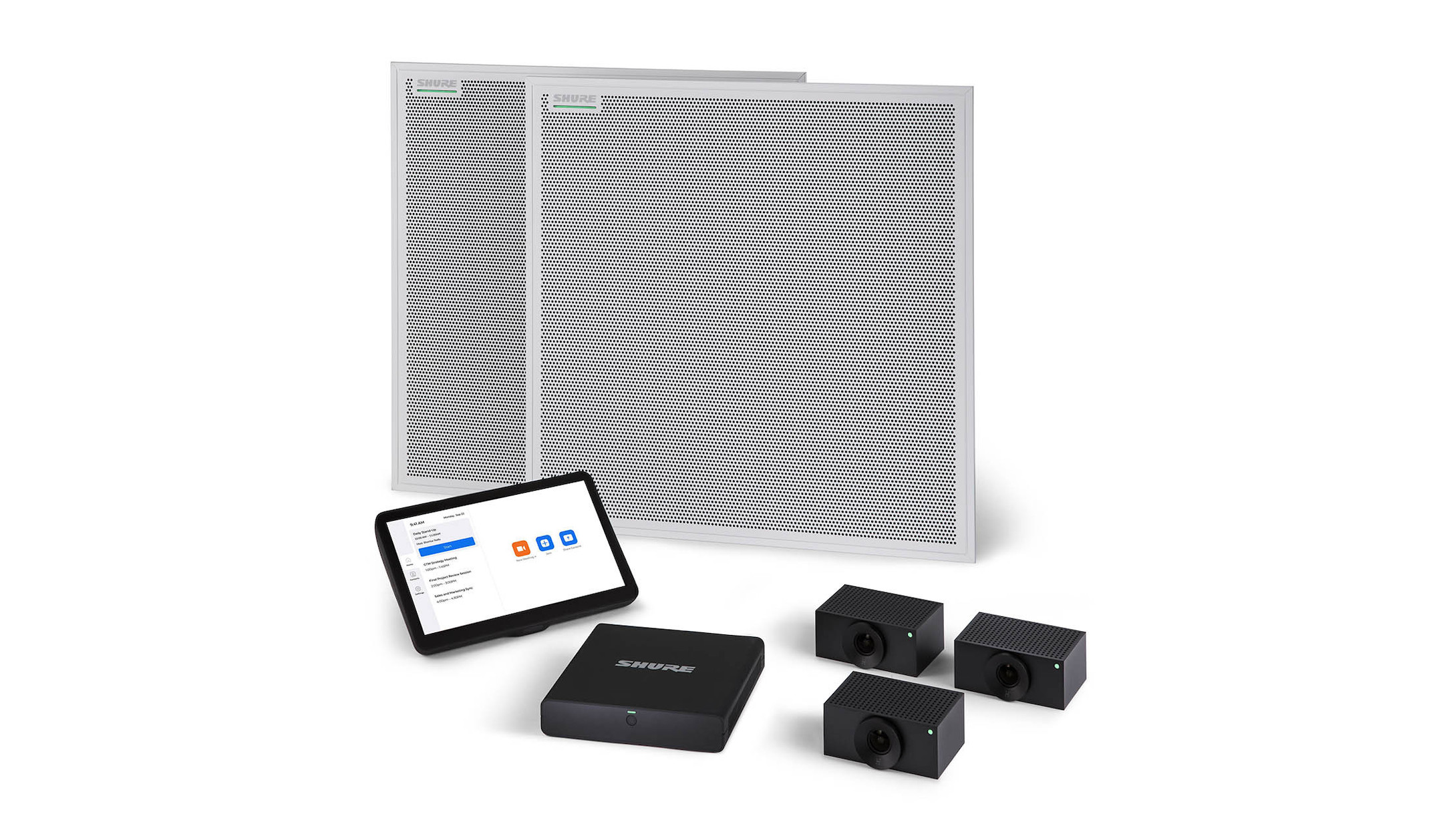 Shure IntelliMix™ Room Kit 80 IMXRK80Z Videokonferenzsystem, 1920 x 1080 Full HD, 20,3 MP, 92° Shure-IntelliMixTM-Room-Kit-80-IMXRK80Z-mit-Zoom-Zertifizierung-zwei-Mikrofonen-und-Multi-Kamera-System-fur-grosse-Raume