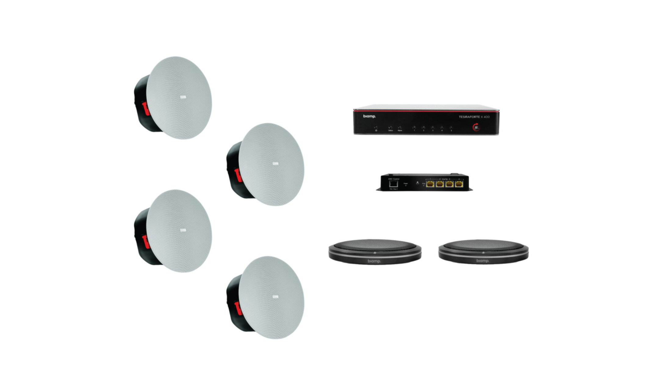Biamp MRB-L-X400-T inkl. C-IC6 Ljudpaket för mötesrum Biamp-MRB-L-X400-T-incl-C-IC6-Audio-bundle-voor-conferentieruimtes