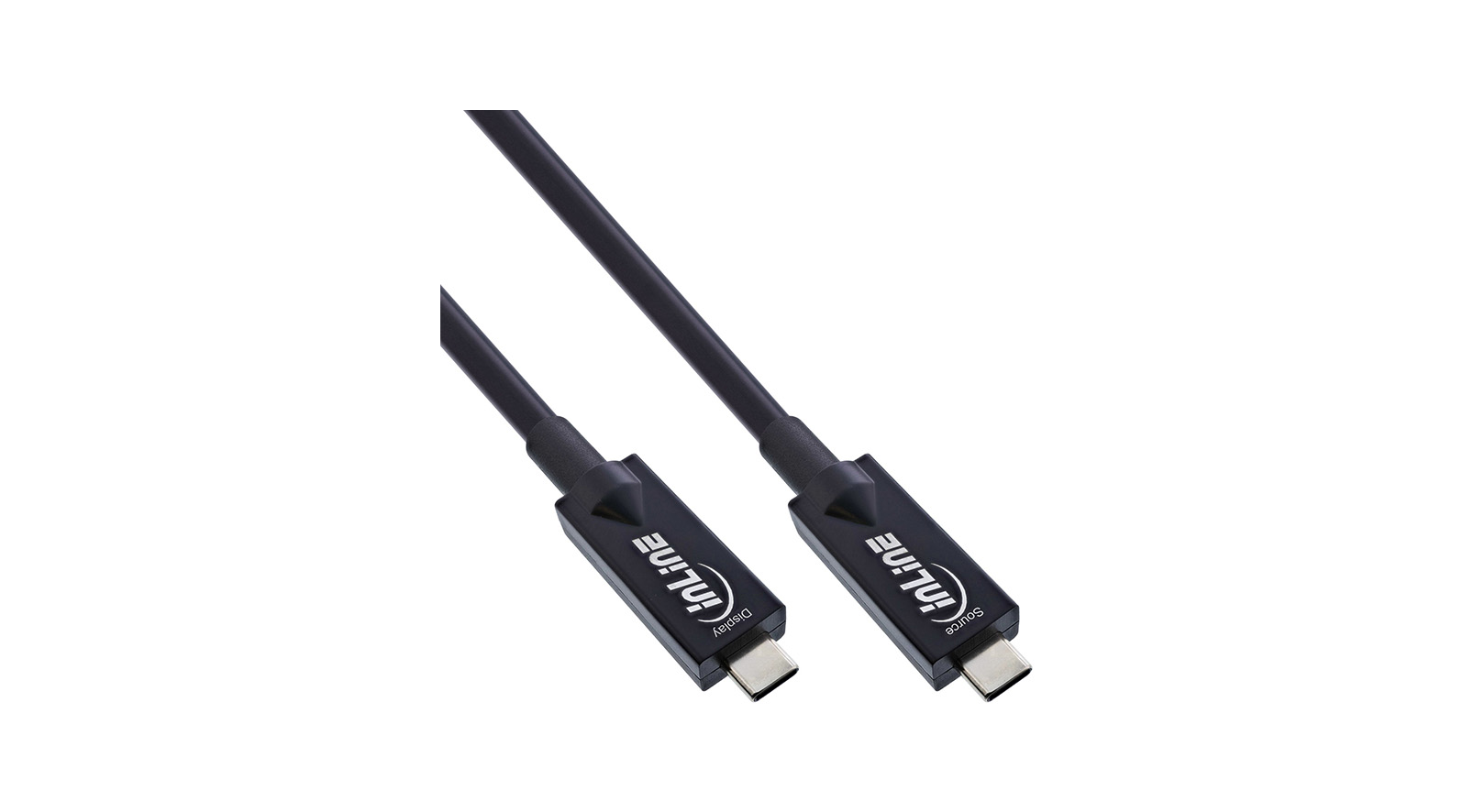 Inline-USB-3-2-Gen-2-AOC-kabel-USB-C-mannelijk-mannelijk-zwart-7-5-m