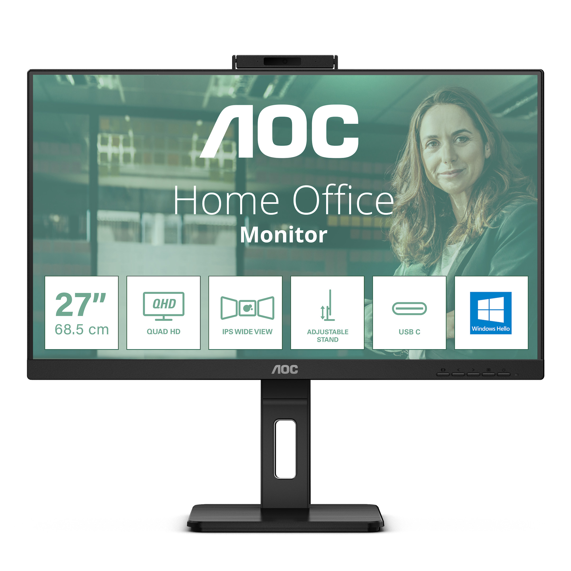 AOC Q27P3CW 27" IPS Monitor, 2560 x 1440 QHD / WQHD, 75Hz, 4ms - Demoware AOC-Q27P3CW-27-QHD-leistungsstarke-Business-Monitor-Demoware