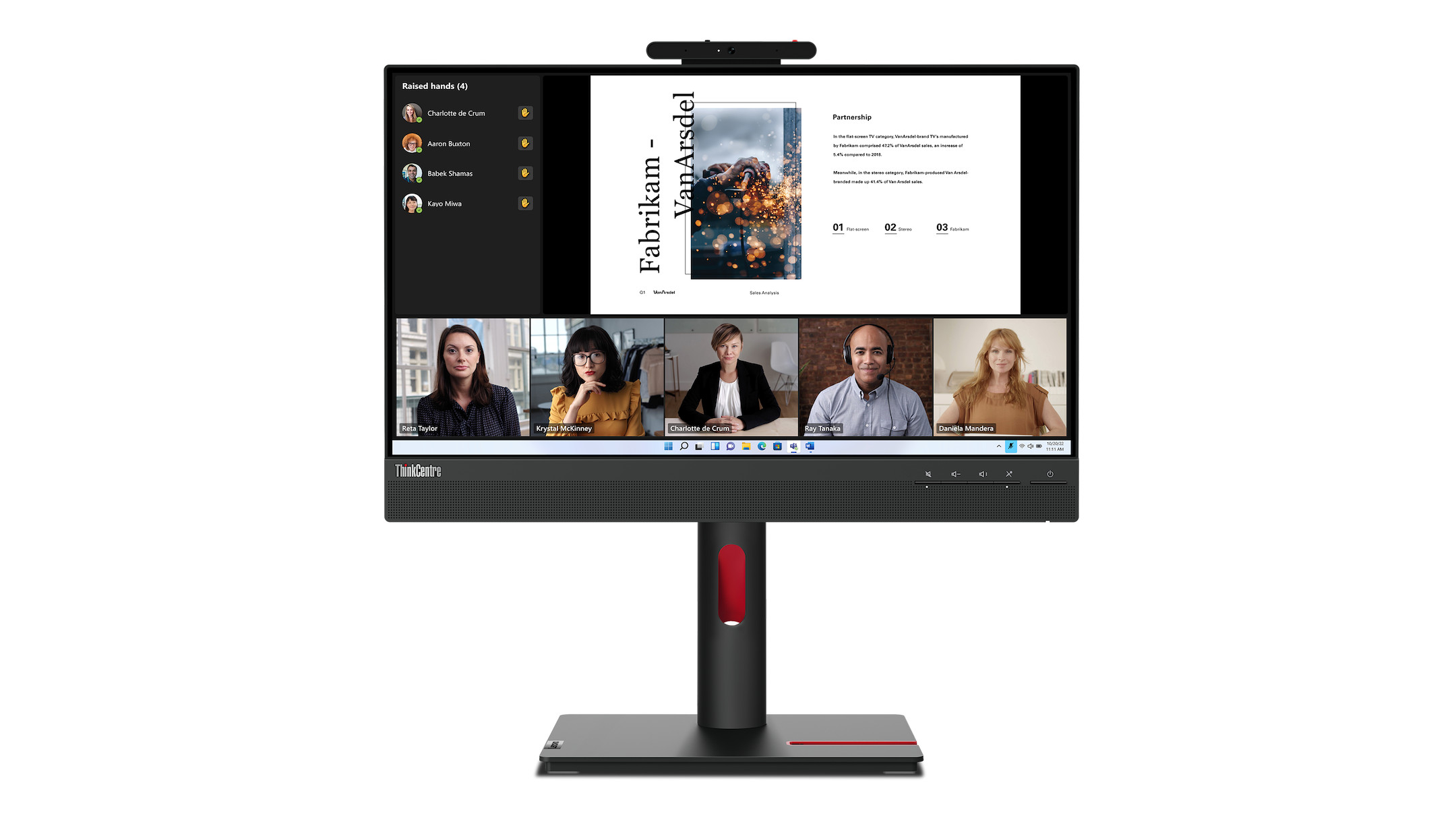 Lenovo ThinkCentre TIO 22 Gen 5 21.5" Full HD Monitor mit 1080p-Webcam für Videokonferenzen Lenovo-ThinkCentre-TIO-22-Gen-5-21-5-inch-Full-HD-monitor-met-1080p-webcam-voor-videoconferenties