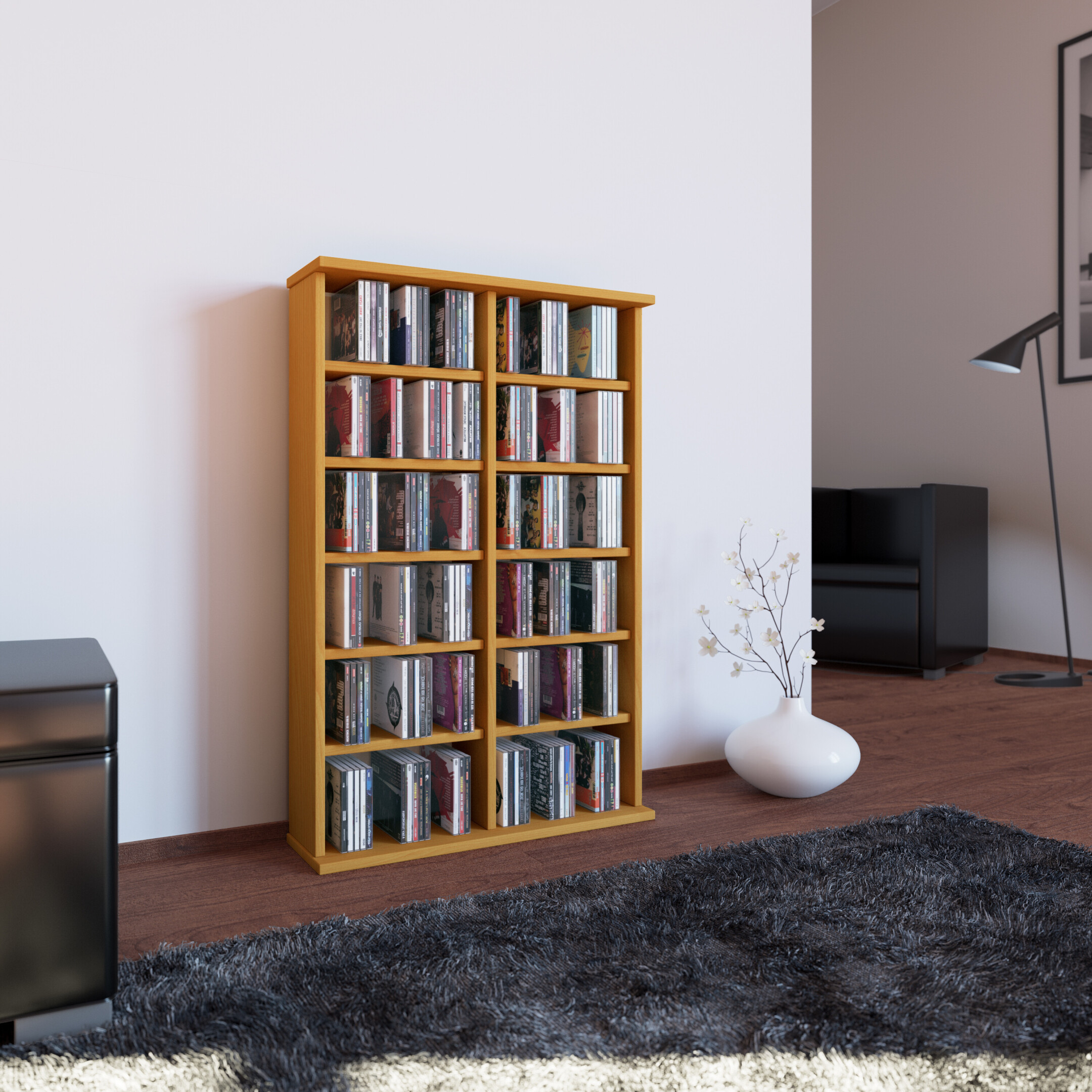 VCM mueble para CD/DVD Ronul - mueble/estante sin puerta de cristal en 7  colores: blanco