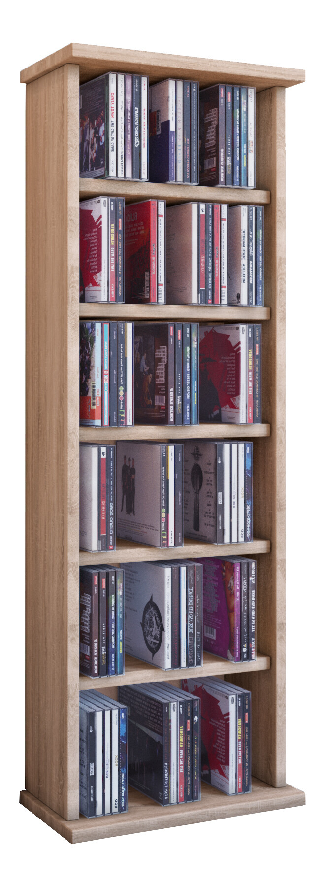 VCM CD / DVD Möbel "Vostan" - Schrank / Regal ohne Glastür in 7 Farben Farbe: sonoma-eiche (sägerau)