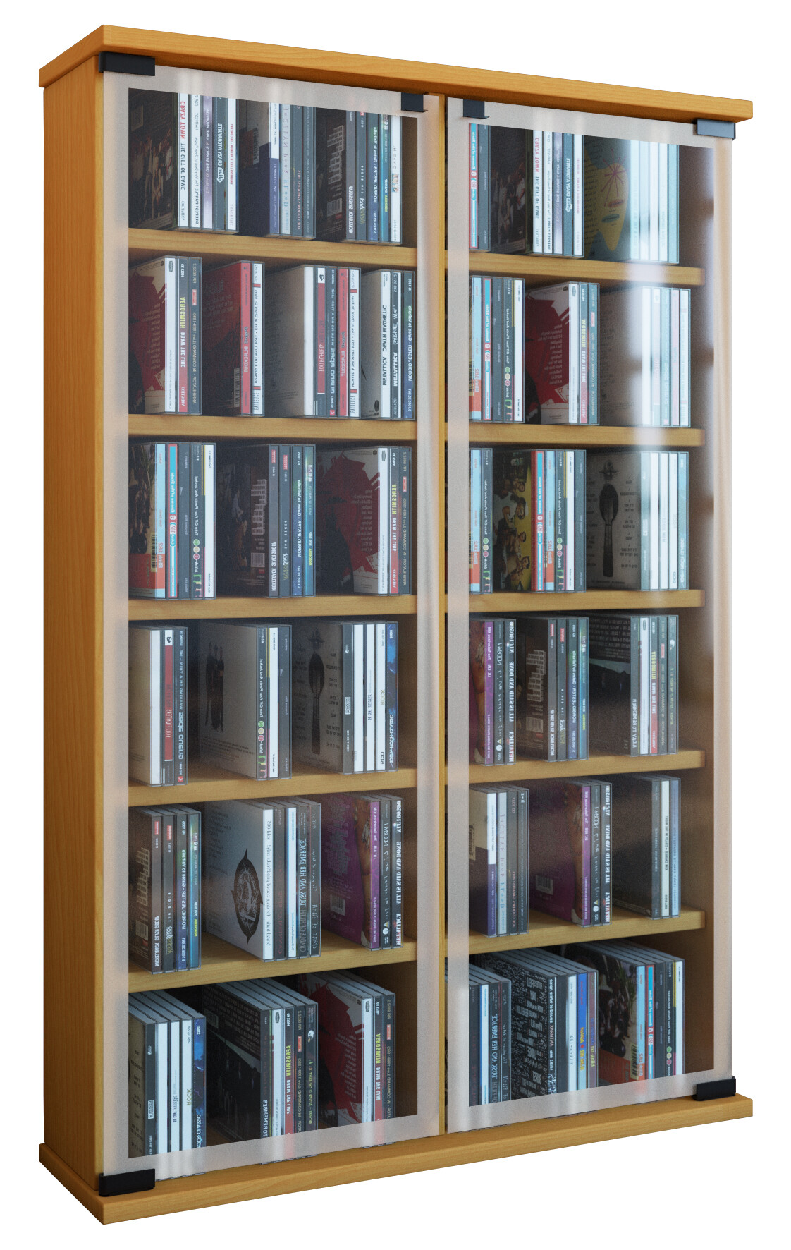 Roble Sonoma para 150 CDs Efecto Corte de Sierra Color VCM Classic-Torre para CD/DVD 