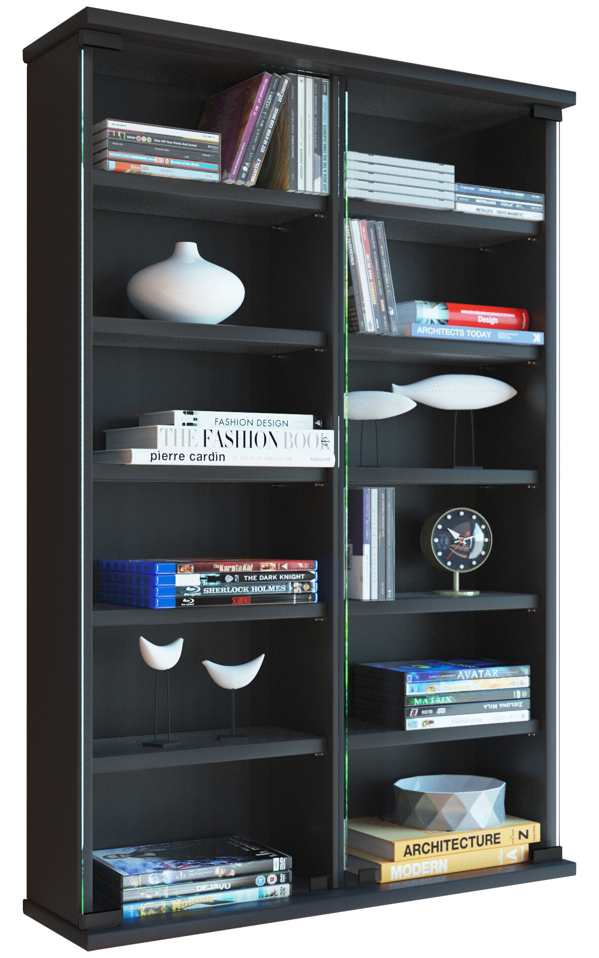 VCM-CD-DVD-Wandregal-Zuntisa-Wand-Regal-Hange-Vitrine-Schrank-Schwarz