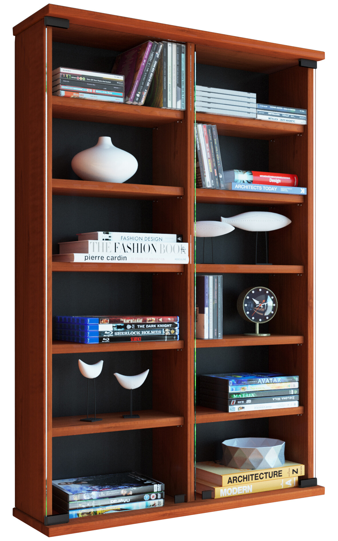 VCM CD / DVD Wandregal "Zuntisa" | Wand Regal Hänge Vitrine Kirschbaum