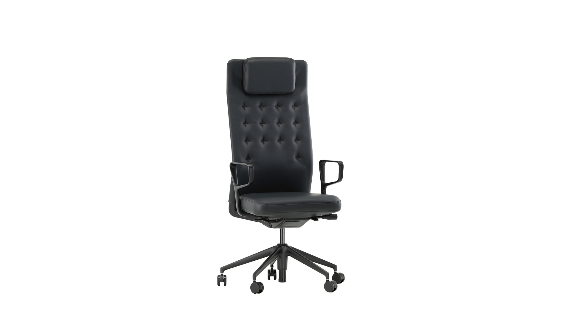 Vitra ID Trim L mit hoher Rückenlehne und höhenverstellbarer Kopfauflage für ergonomischen Komfort in repräsentativen Büros Vitra-ID-Trim-L-mit-hoher-Ruckenlehne-und-hohenverstellbarer-Kopfauflage-fur-ergonomischen-Komfort-in-reprasentativen-Buros
