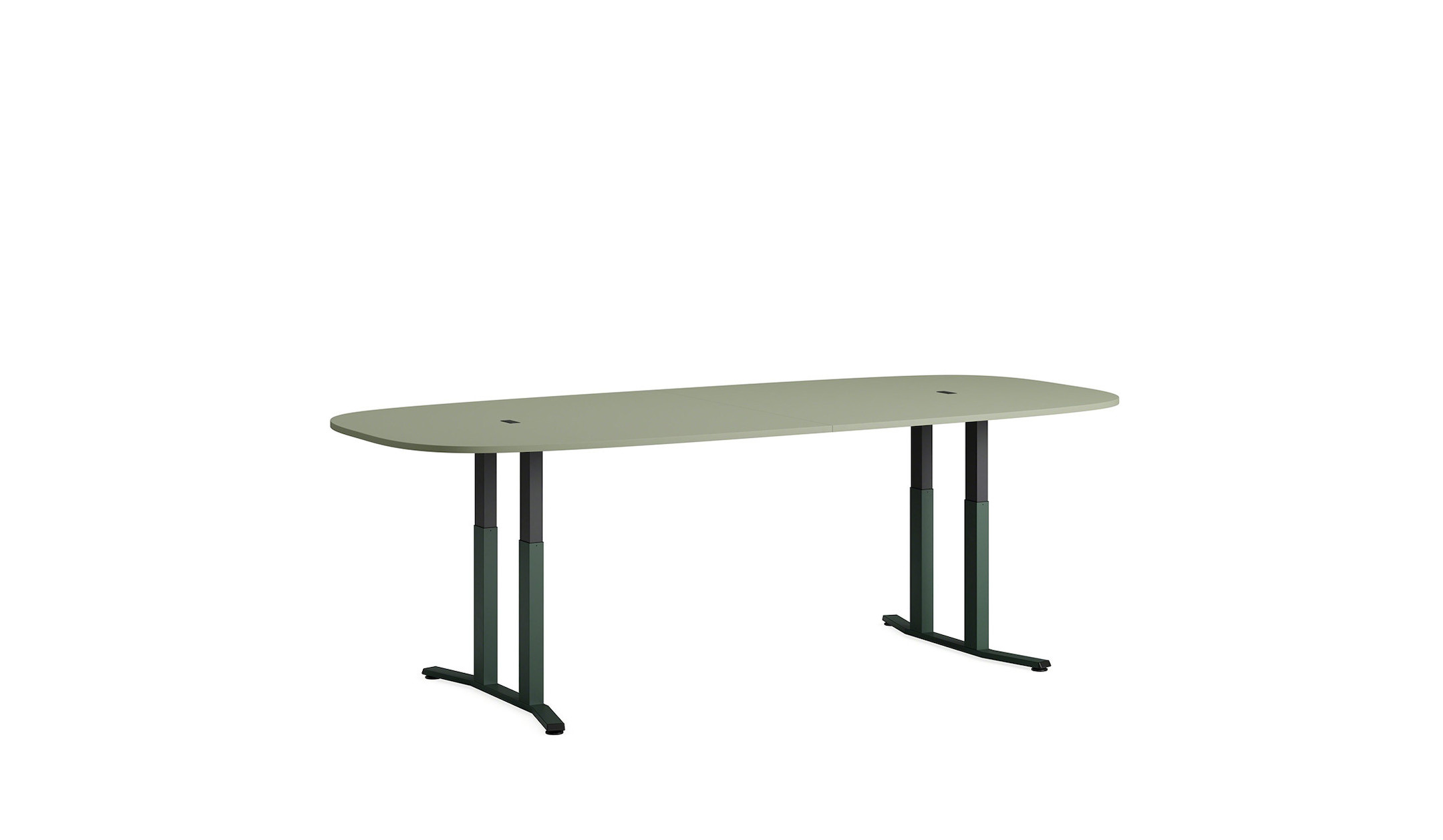 Steelcase Migration SE 4-Fuß höhenverstellbarer Besprechungstisch mit Power Island Steelcase-Migration-SE-hohenverstellbarer-4-Fuss-Besprechungstisch