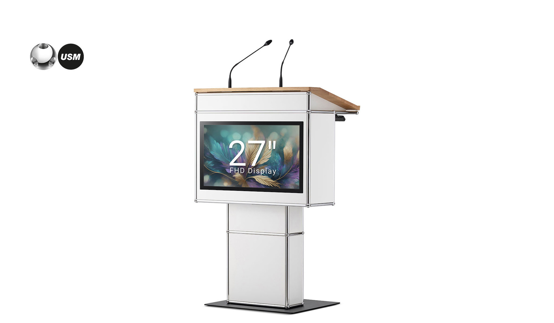 infoWERK FM39H Rednerpult mit optionalem Display und höhenverstellbar für moderne Konferenzräume infoWERK-FM39H-Rednerpult-mit-optionalem-Display