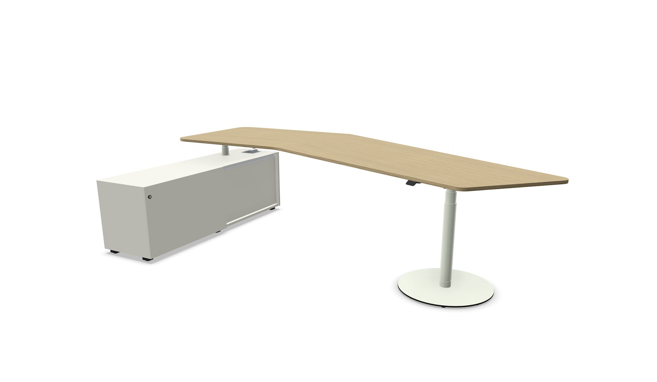 Bene-CONSULT-PURE-LIFT-W9-hohenverstellbares-Tischsystem-mit-Schreibtisch-Stauraum-und-Meetingbereich