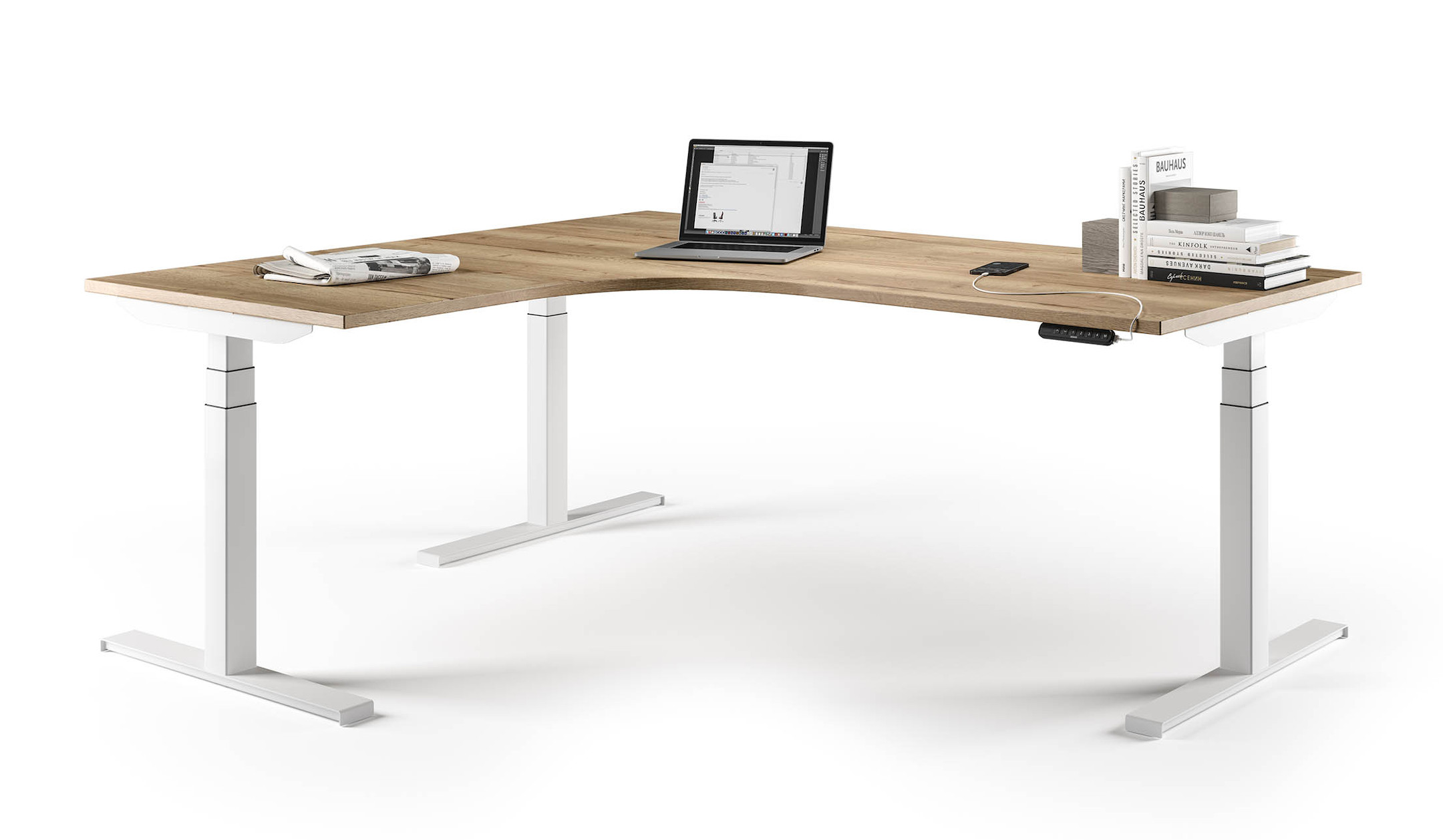 ASSMANN Tensos Stehschreibtisch in L-Form als Ecklösung für Büros ASSMANN-Tensos-Stehschreibtisch-in-L-Form-als-Ecklosung-fur-Buros