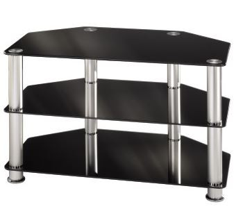 LCD-/Plasma-TV-Rack, 1000 mm, drei Ablagen, Alu/Schwarz