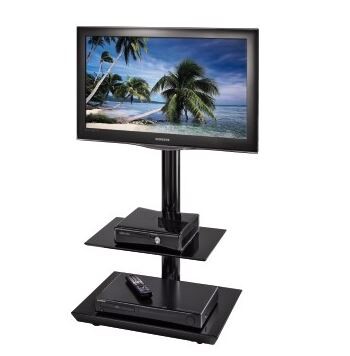 TV-Stand, 1160 mm, 2 Ablagen, Schwarz