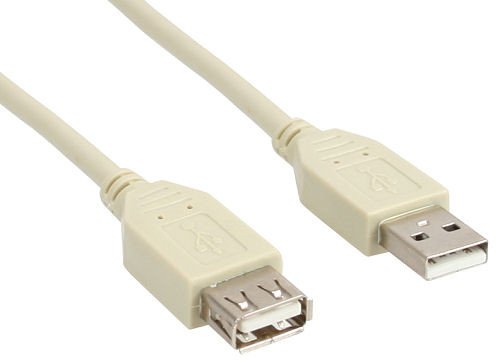 USB 2.0 Verlängerung, InLine®, St/Bu Typ A, beige, 5m, bulk