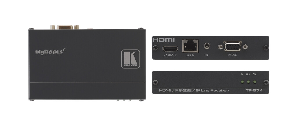 Kramer-TP-574-HDMI-CAT-Empfaenger-Receiver-mit-IR-und-RS232-1x-CAT-auf-1x-HDMI