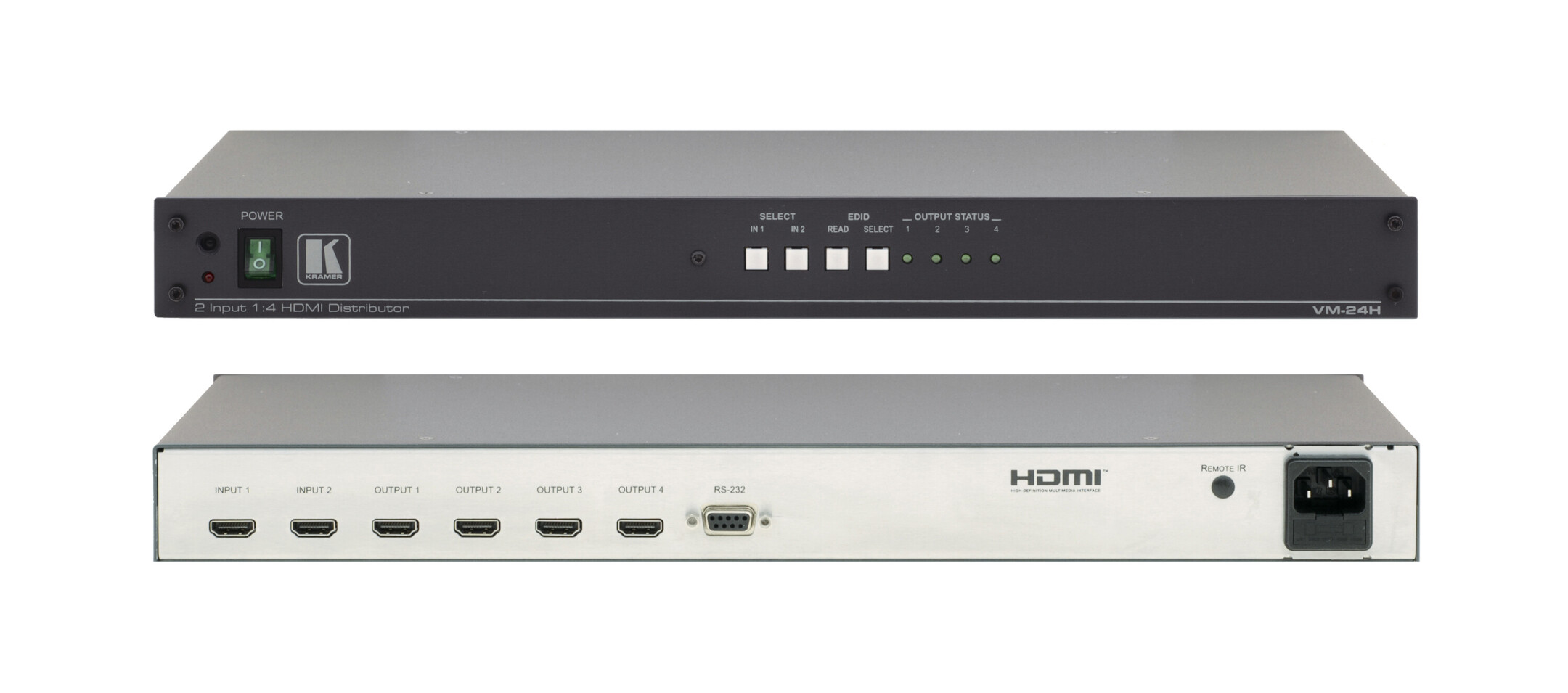 Kramer-VM-24H-2-x-1-4-HDMI-Verteilverstarker-HDTV-Kompatibel-HDCP-Konform