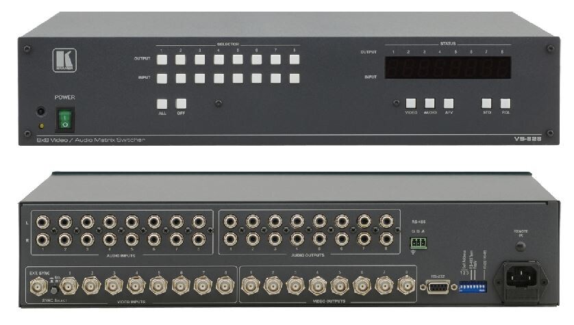 Kramer VS-828 8x8 Matrixschalter für Composite-Video und Stereo-Audio (100 MHz)