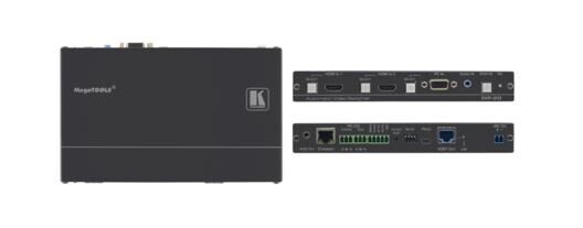 Kramer-DIP-20-HDMI-VGA-zu-HDBaseT-Ubertrager-Step-In-Steuermodul-mit-Ethernet-bidirekt-IR-Stereo-Audio