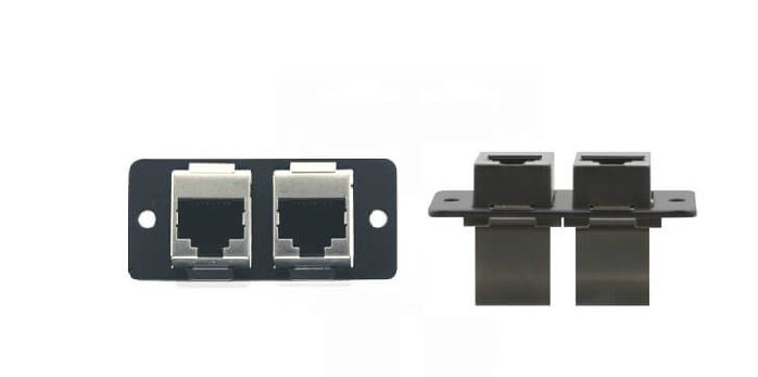 Kramer-W4545-B-Doppel-RJ-45-Durchgangs-Verbinder-als-Wall-Plate-Einsatz