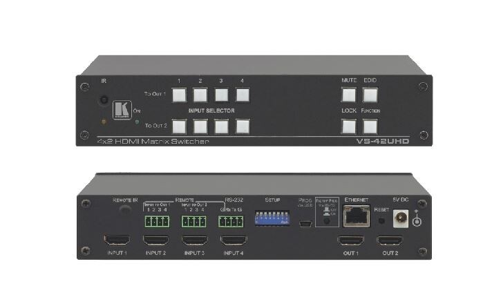Kramer-VS-42UHD-4x2-4K60-4-2-0-HDMI-Automatic-Matrix-Switcher