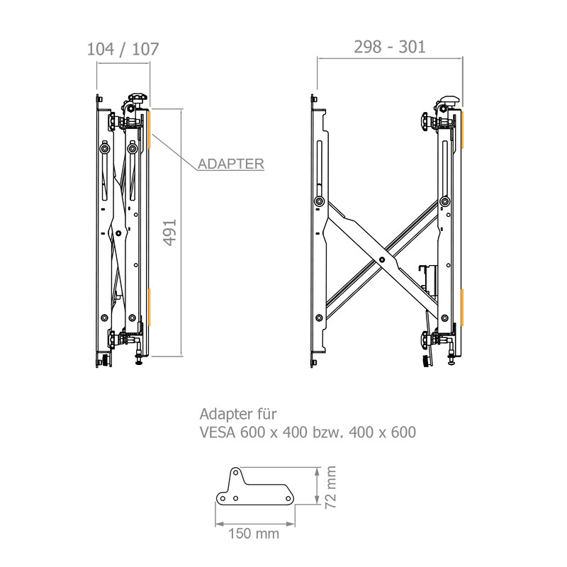 Hagor-VWH-NT-Videowall-Halterung-44-55-400x400-40kg