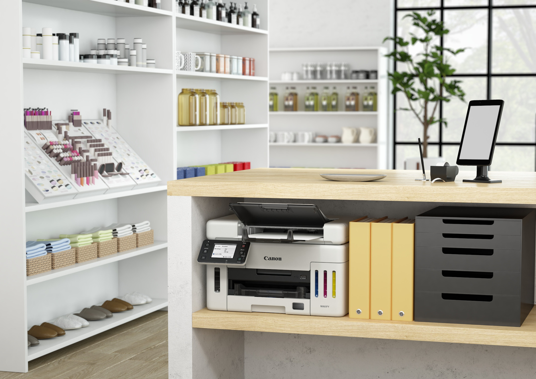 Canon-MAXIFY-GX6550-3-in-1-Multifunktionssystem-mit-von-vorn-zuganglichem-ADF-Demoware