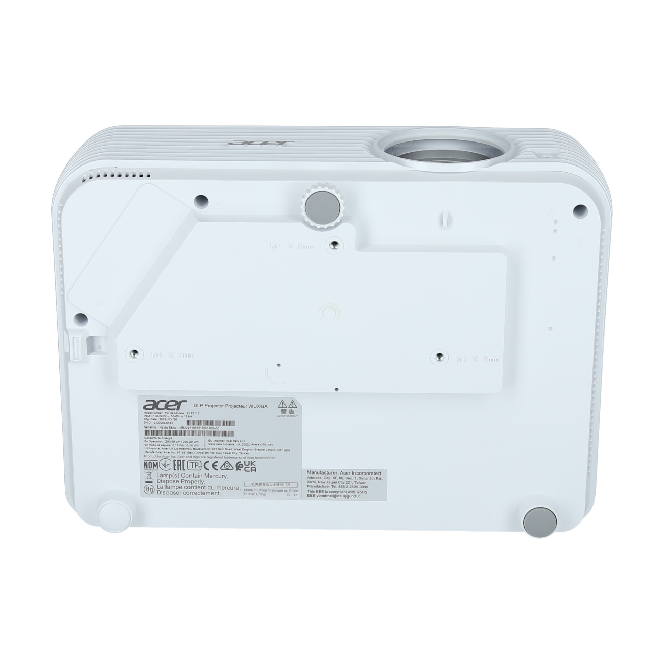 Acer-P1657Ki-DLP-Beamer-mit-3D-HDMI-ECO-Modus-und-Bluelight-Shield-Demoware-Silber