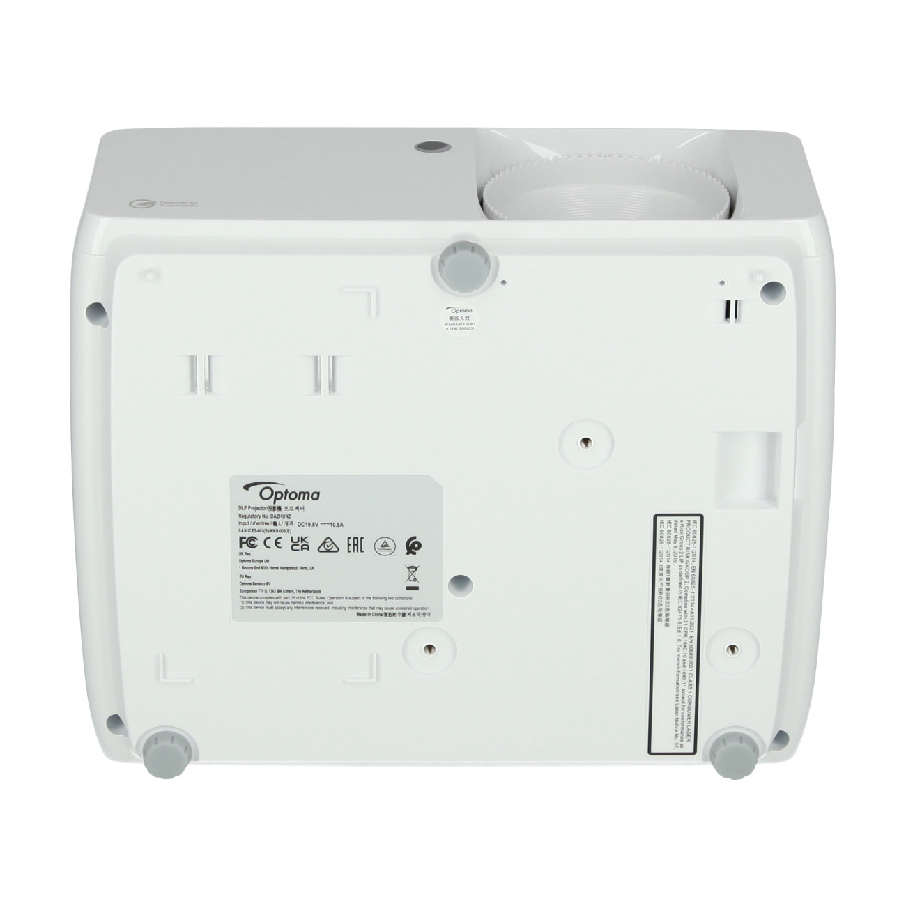 Optoma-ZH520-Full-HD-Beamer-mit-5500-Lumen-und-kompakter-Bauweise-fur-professionelle-Prasentationen-Demoware-Platin