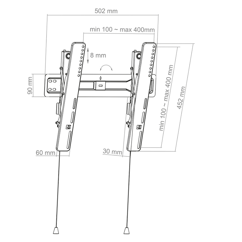 Hagor-BL-Superslim-Tilt-400-Ultradunne-wandbevestiging-voor-een-scherm-van-32-55-inch-kantelbaar