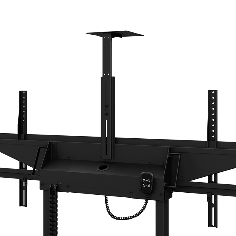 Hagor-HP-Twin-Lift-FS-DB-Vrijstaand-liftsysteem-voor-twee-schermen-van-46-65-naast-elkaar-elektrisch-in-hoogte-verstelbaar