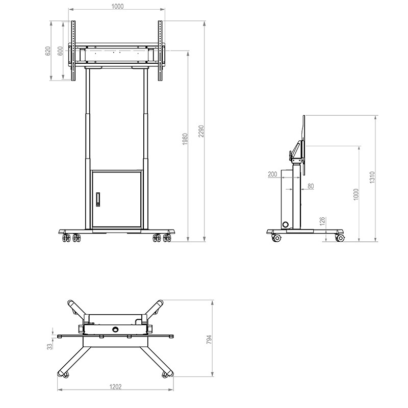 Hagor-HP-Twin-Lift-M-B-mobiel-gemotoriseerd-in-hoogte-verstelbaar-liftsysteem-55-86-VESA-max-900x600-max-belasting-120-kg