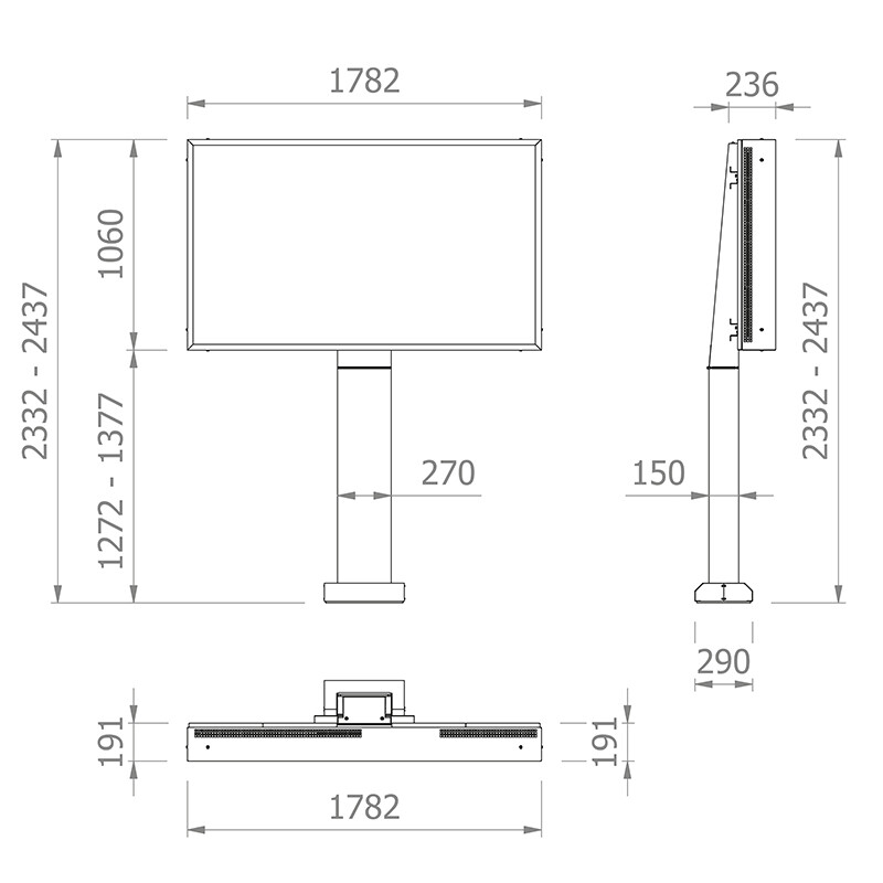 Hagor-ScreenOut-R-OH-75-Buitenstaander-voor-Samsung-OH-75-serie-Liggend