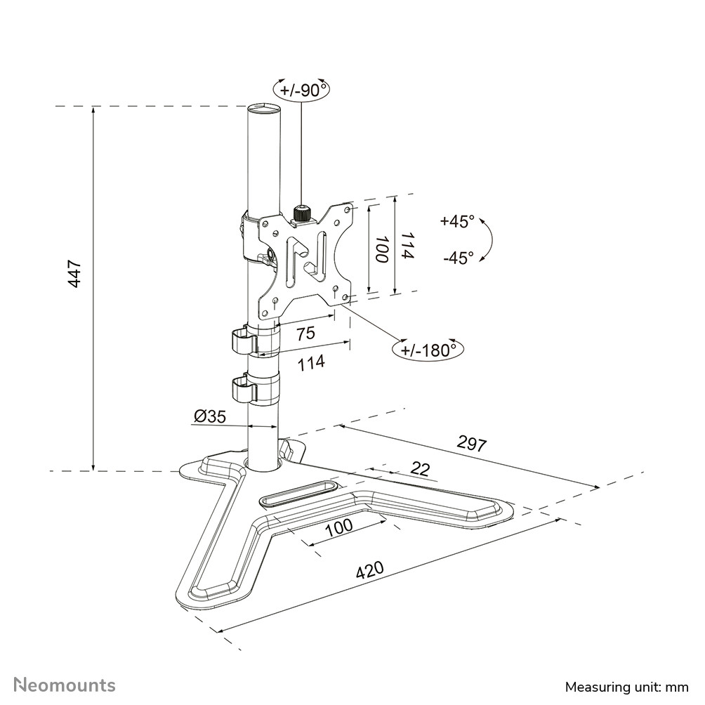 Neomounts-DS45-600BL1-Monitorstander-fur-einen-10-32-Zoll-Monitor
