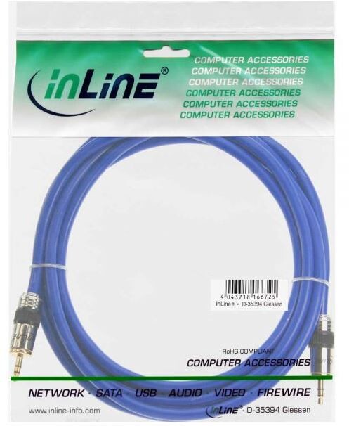 INLINE Klinke PREMIUM Audio-Kabel 10m PREMIUM Qualität 3,5mm St/St 10m Stereo vergoldete Kontakte