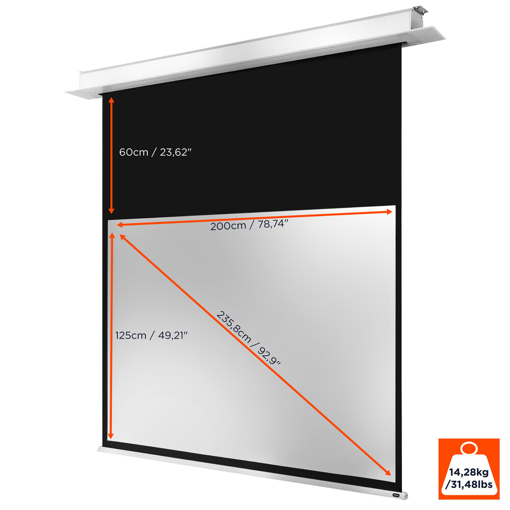 celexon-plafondinbouwprojectiescherm-Motor-Professional-Plus-200-x-125-cm