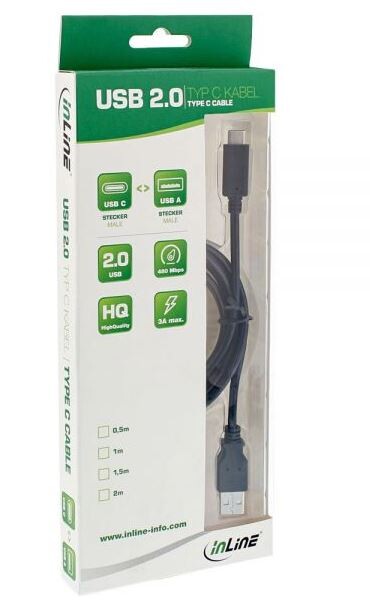 InLine-USB-2-0-Kabel-Typ-C-Stecker-an-A-Stecker-schwarz-0-5m