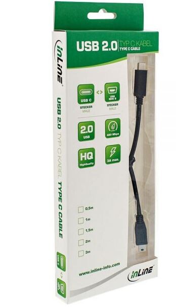 InLine-USB-2-0-Kabel-Typ-C-Stecker-an-Mini-B-Stecker-5pol-schwarz-0-5m