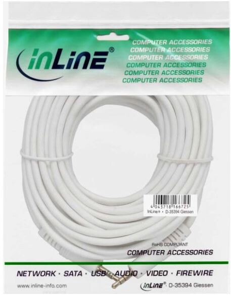 InLine-Klinke-Kabel-3-5mm-Stecker-Stecker-Stereo-10m-weiss