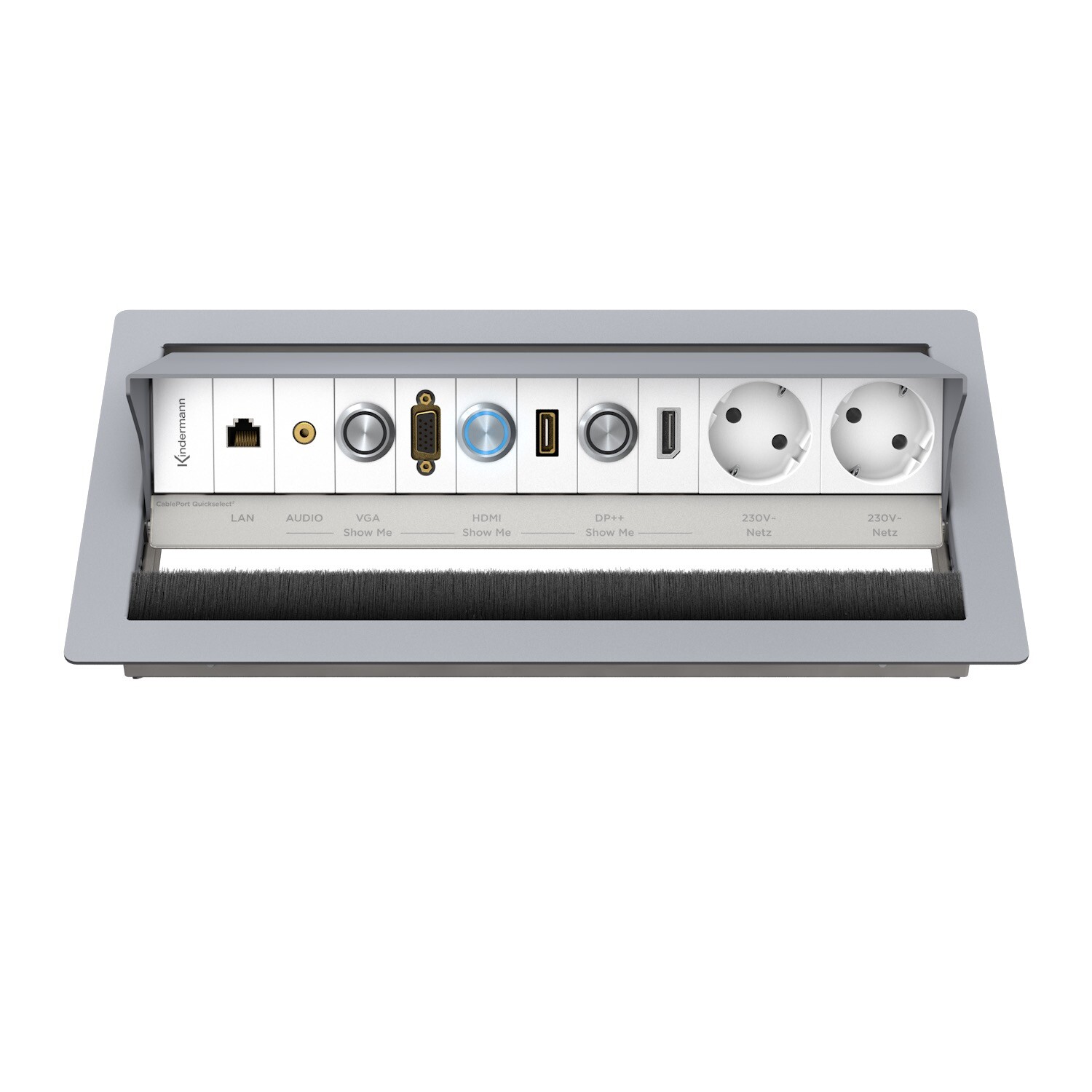 Kindermann-CablePort-standard2-6-fach-Ausfuhrung-fur-MultiShare-31-Pulverbeschichtet-RAL-9006