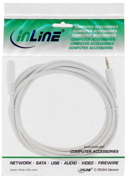 InLine-Klinke-Verlangerung-3-5mm-Klinke-Stecker-Buchse-Stereo-weiss-gold-5m
