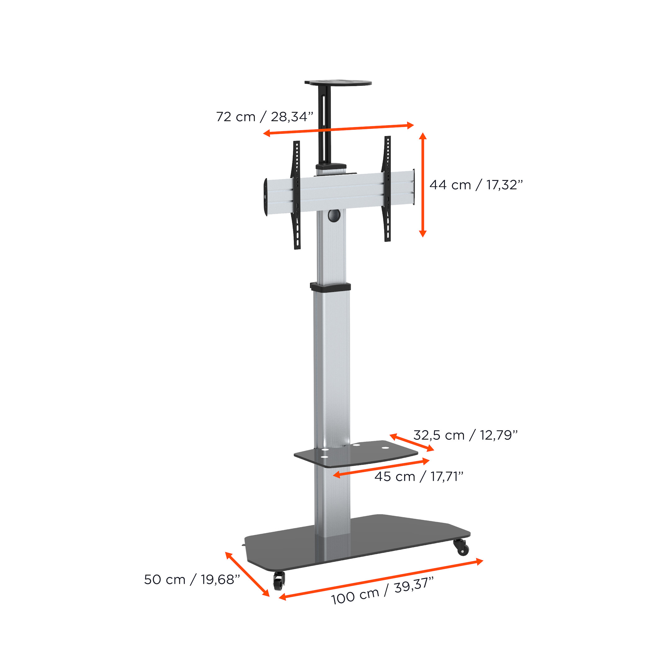 CELEXON Profi Display Rollwagen 3270MP hoehenverstellbar